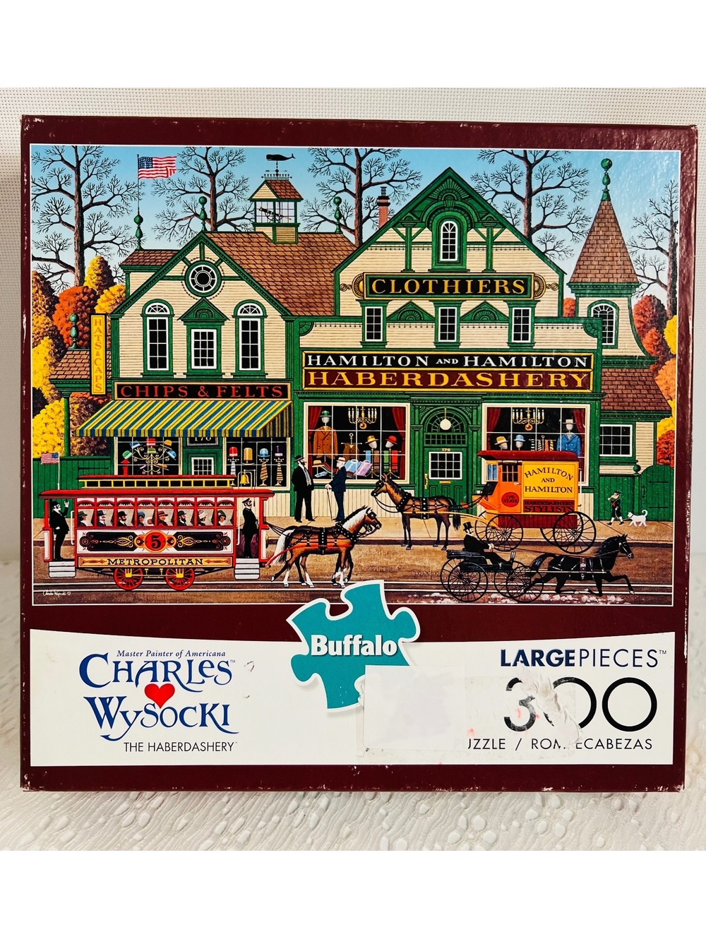 Charles Wysocki The Haberdashery Large 300 pc jigsaw puzzle buffalo games